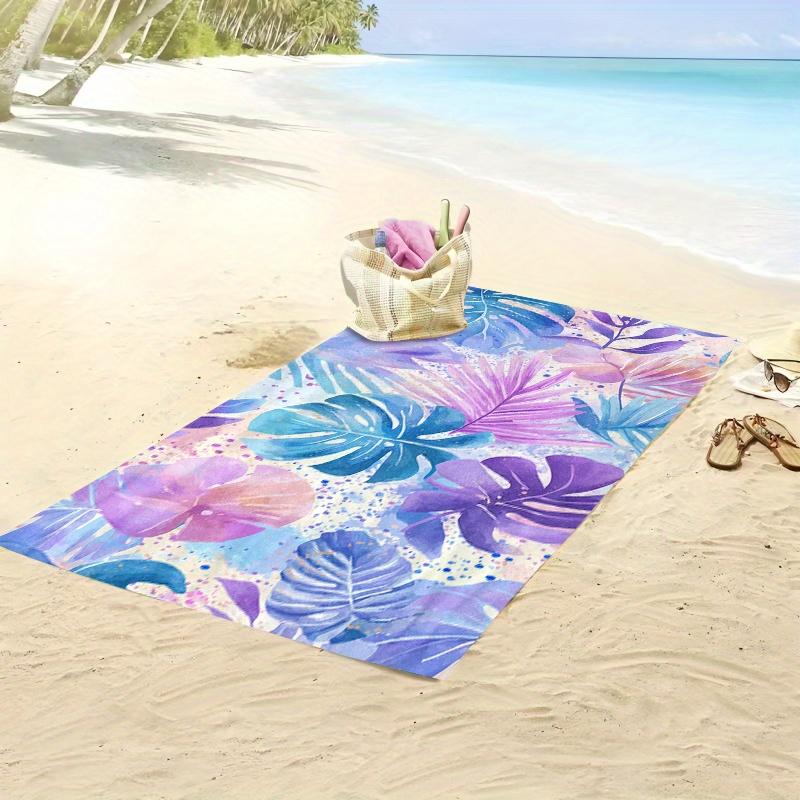 1 pièce Serviette de voyage à séchage rapide, Tissu polyester de qualité supérieure, Design polyvalent à feuilles tropicales pour le camping, le surf et la natation, Idéal pour