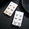3 Pairs Golden Color Bow Stud Earrings Set Bowknot Earrings Set Women Fashion Jewelry Bow Accessories