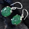 Colombian Natural Green Emerald 51 Ct Oval CERTIFIED 925 Sterling Silver Earring MY.ER-38-NS