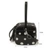 Versatile Elegant Women Polka Dot Handbag Magic Box Shape Zipper Closure Clutch Bag Soft Leather Square Bag