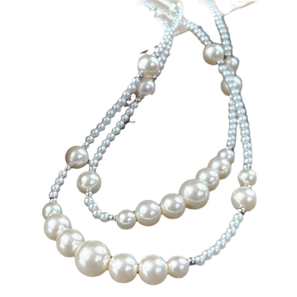 Vintage Strong Light High Quality Artificial Crystal Pearl Necklace Collarbone Chain Pendant