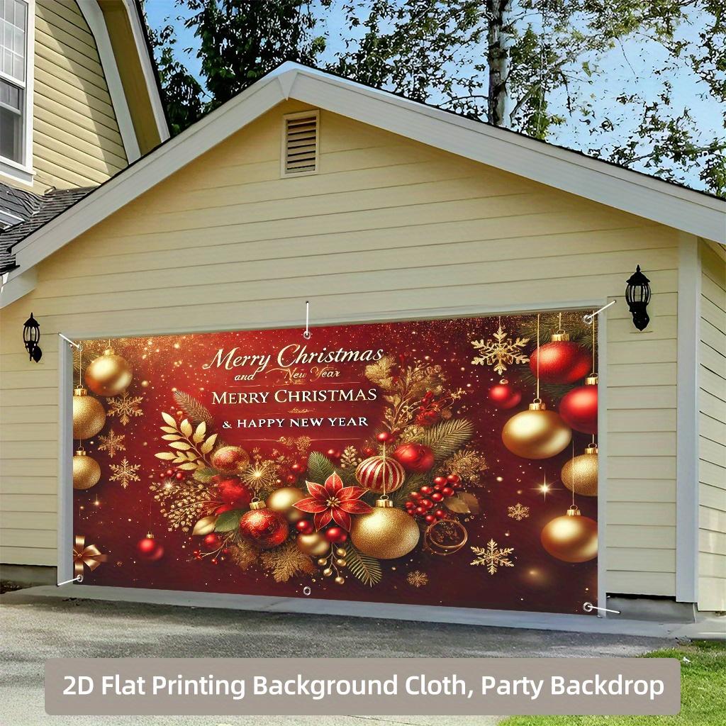 2D door banner, 1 piece Christmas New Year background banner, suitable for party birthday holiday decoration