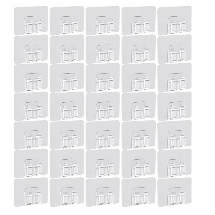 

100pcs Practical Adhesive Pads Clear Clip Hooks for Hanging Lights Basket Items Cable Gutter Holders 1