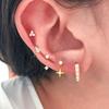 5PCS Stainless Steel Star Moon Minimal Hoop Earrings Set Small Helix Tragus Cartilage Huggie Piercing Earring Women's Jewelry