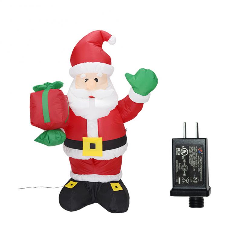 Inflatable LED Snowman Santa Toy with LED Light Decoration for 2024 Christmas Garden Holiday Party - 1.35 Height