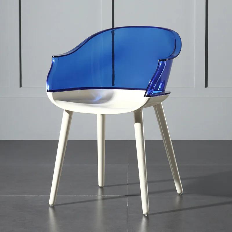 Transparent Dining Chair for Kitchen Home Furniture Modern Minimalist Plastic Armchair Designer Acrylic Chair Back Dining Chairs
