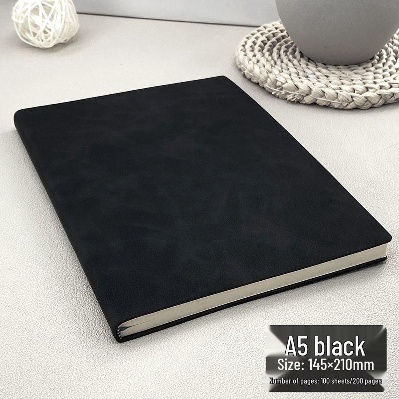 A5 Thick Leather Notebook: Student & Business Diary Journal