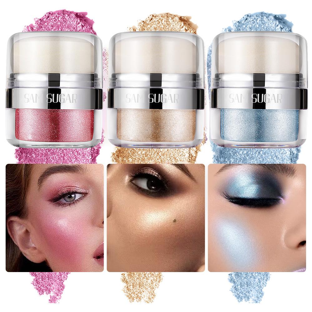 3-färgad långvarig highlighterkräm Byggbar skimrande lyster för alla beige toner Ljus/mörk hud Ansikte Kroppsbehåring Lätt och len