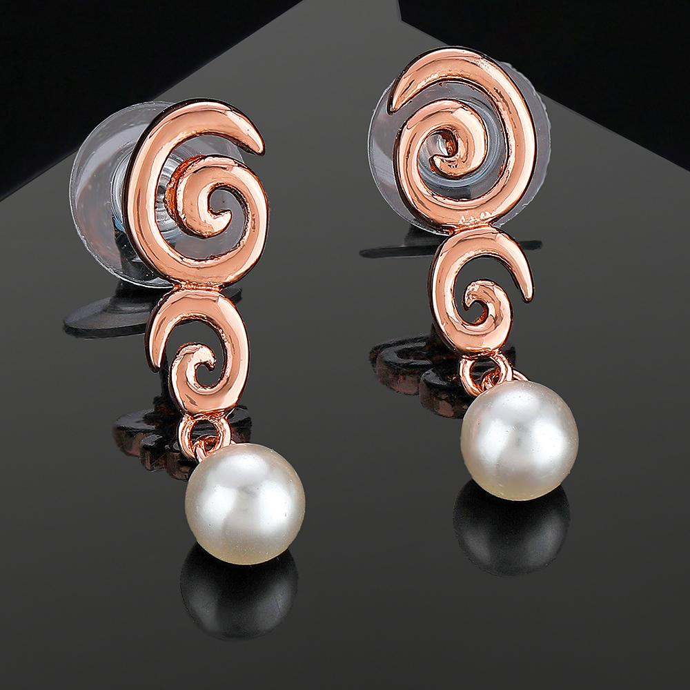 

Круглые дизайнерские серьги Estele с покрытием из розового золота для женщин