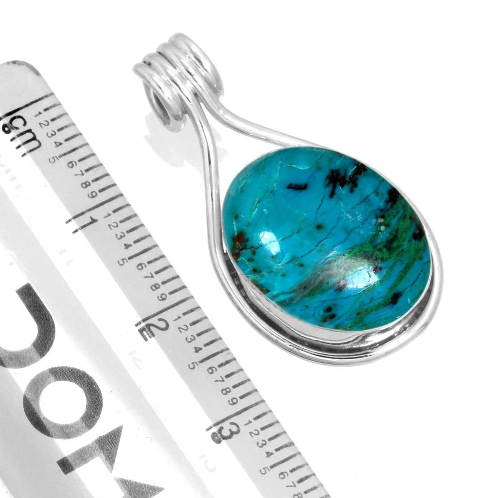 925 Sterling Silver Pendant Women Gemstone Handmade Jewelry Easter Gift Amazonite Angelite Blue Opal Botswana Agate Mohave Azurite Chrysocolla Fashion