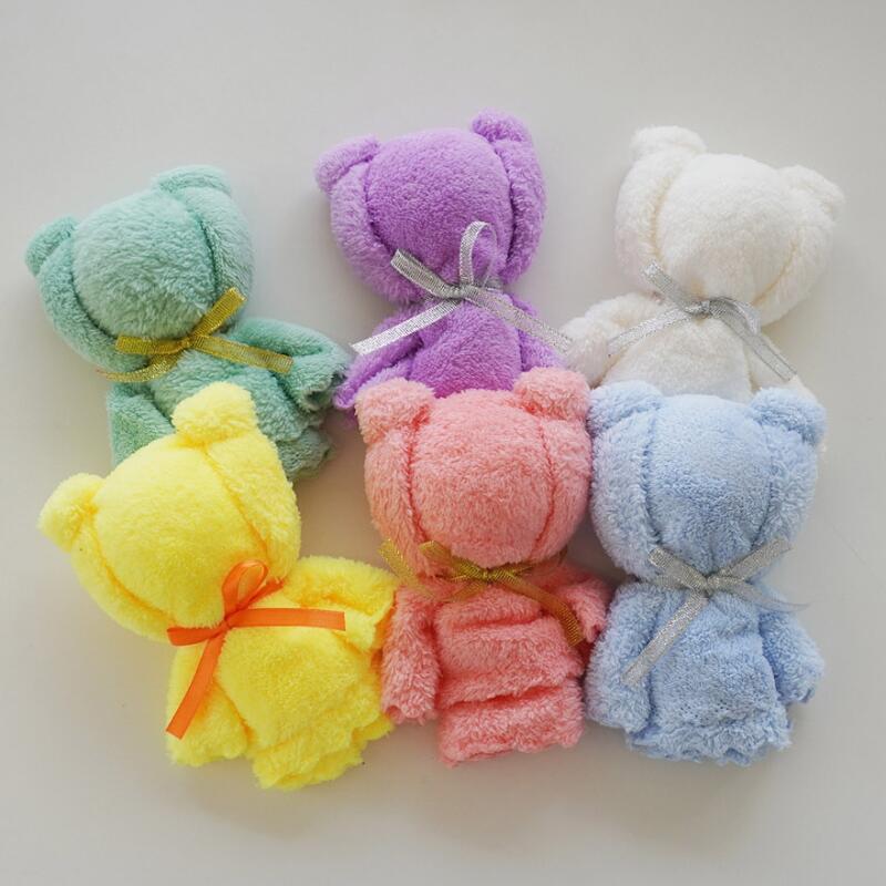 Teddy Bear Doll Towel 6 Color Microfiber Towel Color random delivery
