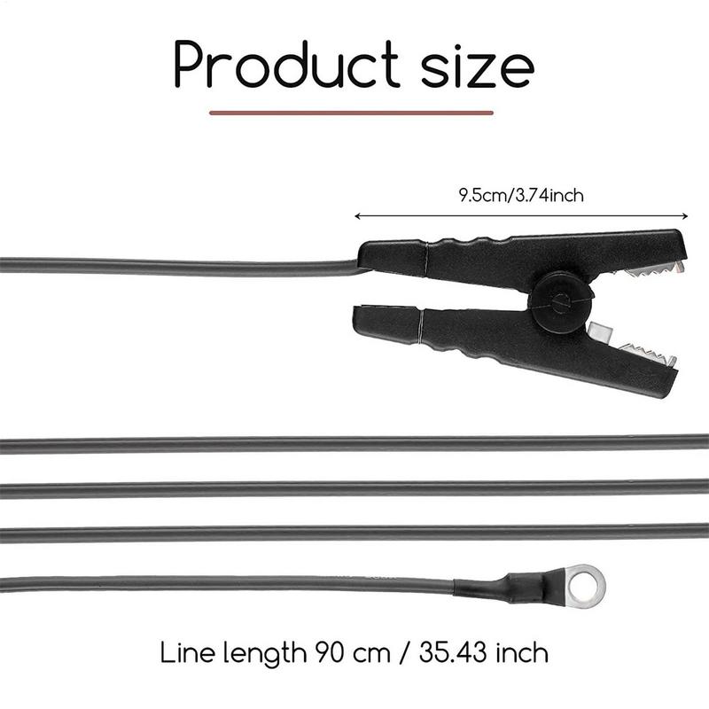 Electric Fence Alligator Clips 2 PCS Electric Fence Jump Cable with Crocodile Clip Alligator Clips Cable for Solar Fence