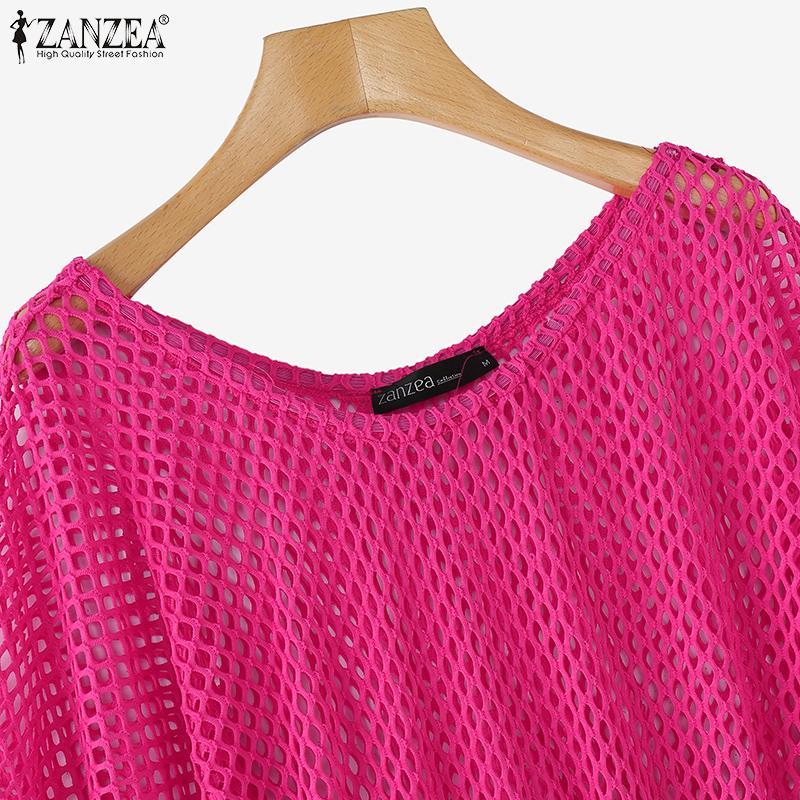 ZANZEA Elegante Off-Shoulder-Trompete-Langarm-Taille Hohlblusen für Frauen