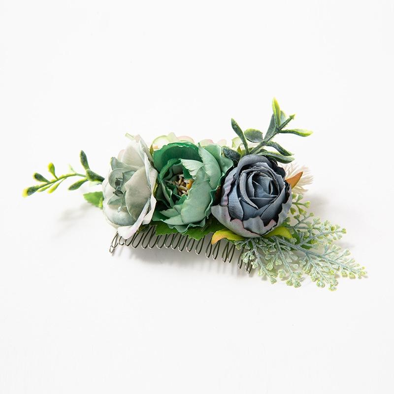 Bohemia Brides Wedding Flower Hair Comb Hairpin Bridesmaid Headdress Hair Combs Hair Accessories For Women Girls Floral Hairpins