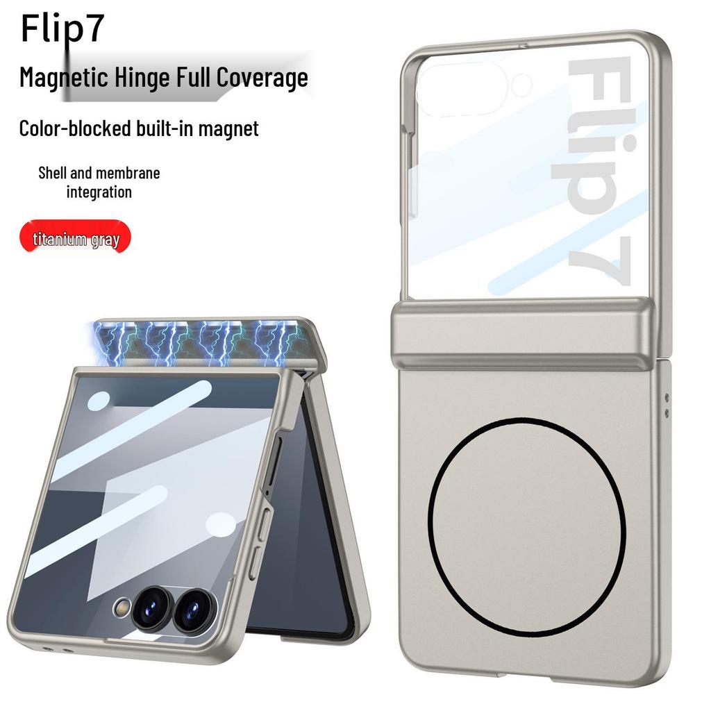 Samsung Z Flip7 Solid Color Case: Full Coverage, Hinge Style, Magnetic, Wireless Charging, Drop-Proof