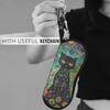 Black Cat Printed Glasses Case Glasses Portable Storage Case Perfect for Women As A Christmas or Everyday Gift