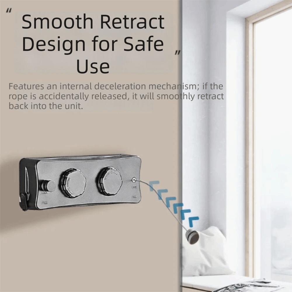 Heavy Duty Retractable Clothesline Adjustable Length Double Line Clothesline  Home Use