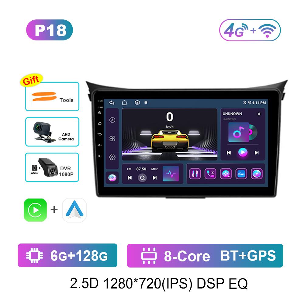 Android System 9 '' for Hyundai I30 II 2 GD 2011 - 2017Car Video Multimedia Player DSP Stereo 4G IPS Screen Navigation GPS WiFi