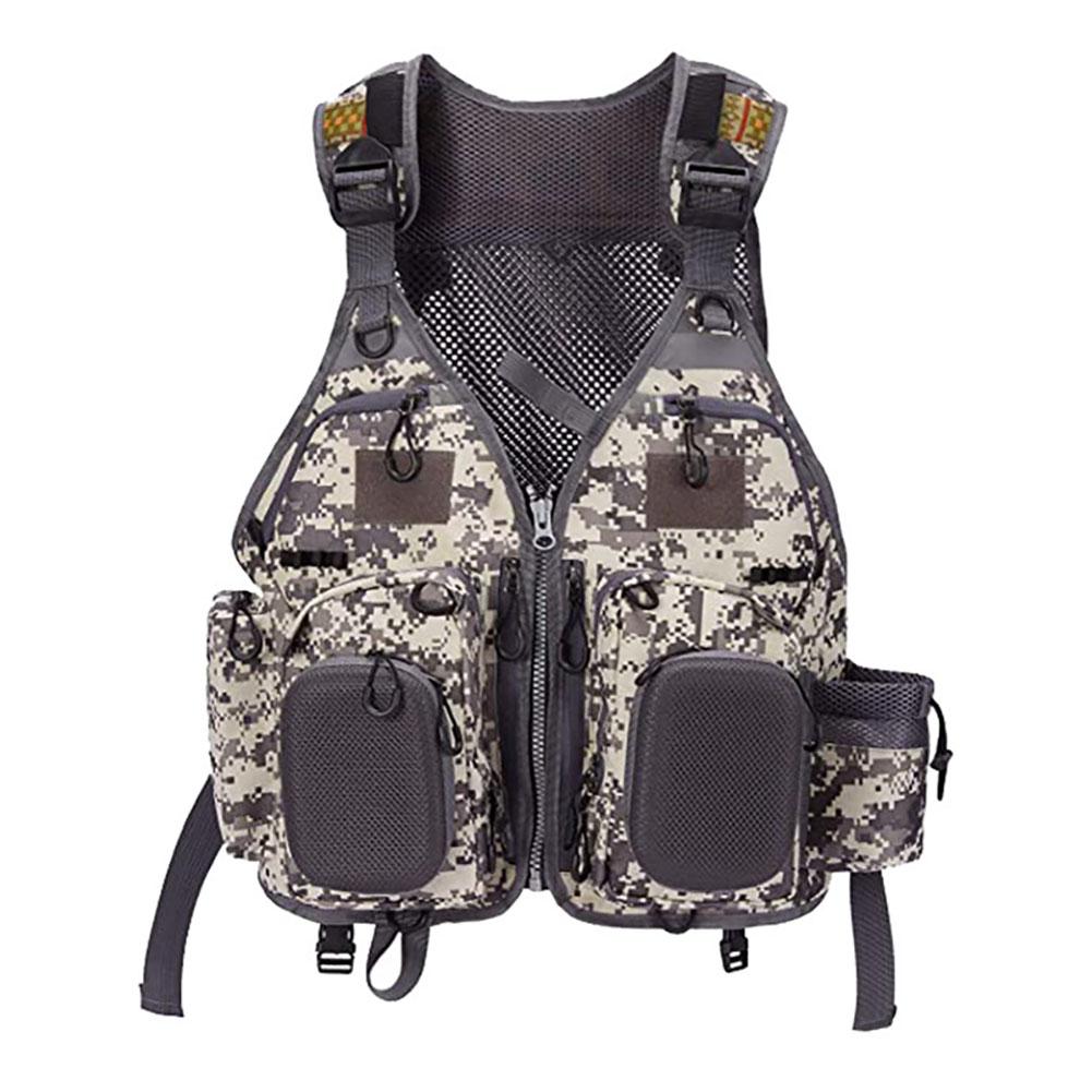 Erkekler balıkçı yeleği çok fonksiyonlu nefes alabilen çoklu cepler Oxford kumaş açık kolsuz yelek balıkçı ceketi