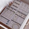 Velvet Jewelry Storage Box Necklace Stackable Display Tray Bracelet Earring Organizers DIY Handicrafts Drawer Box Grey