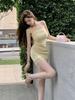 Fashion small fragrant style temperament tube top dress women's spring new slim fit and thin niche hot girl hip wrap short skirt