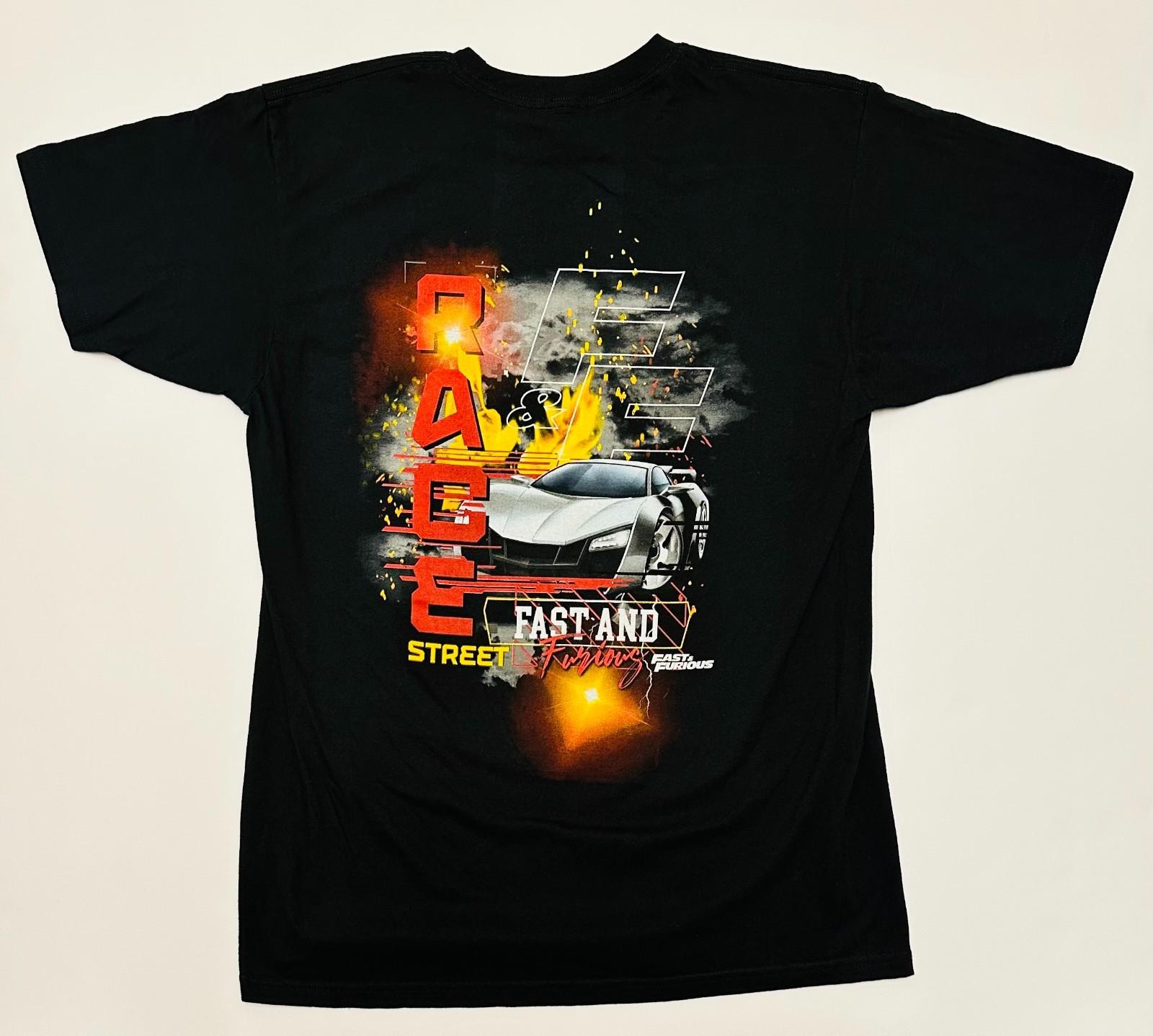Raw Form Fast & Furious Street Race Graphic Print Mens Black Large Shirt NWOT M
