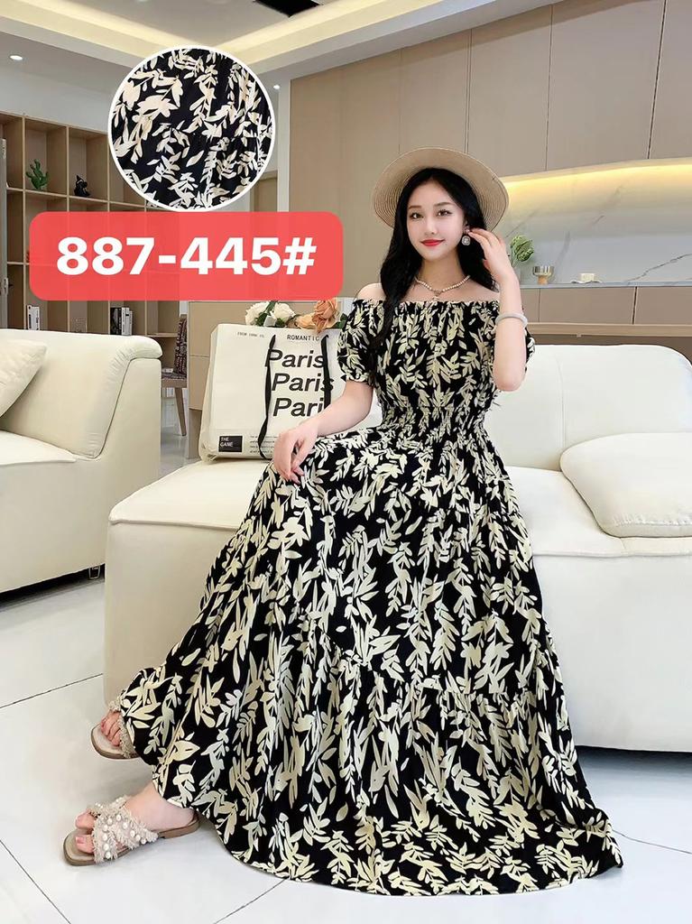 Seaside vacation beach dress cotton floral dress female shabahemi muslim