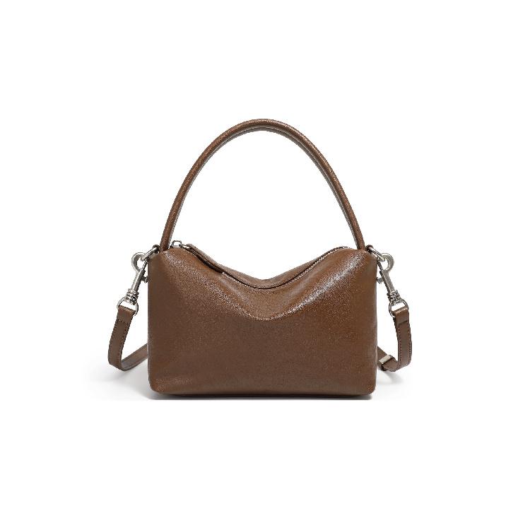 Vintage Commuter Top-Layer Cowhide Handbag, Fashionable Versatile Pillow Bag, Single Shoulder Crossbody Bag, Niche Minimalist Handbag