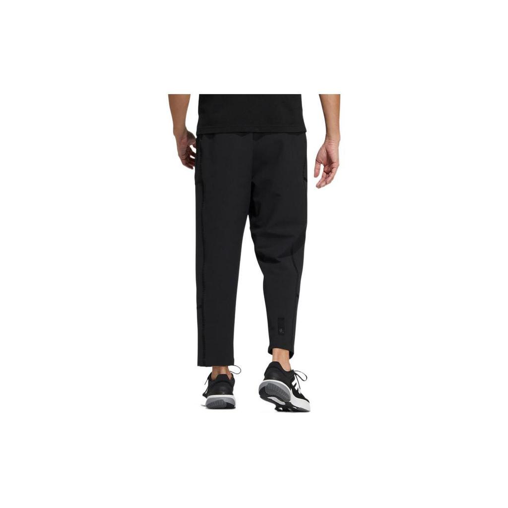 Adidas Knitted Sweatpants Men's Black Moderate Straight Fit Pants HN8961