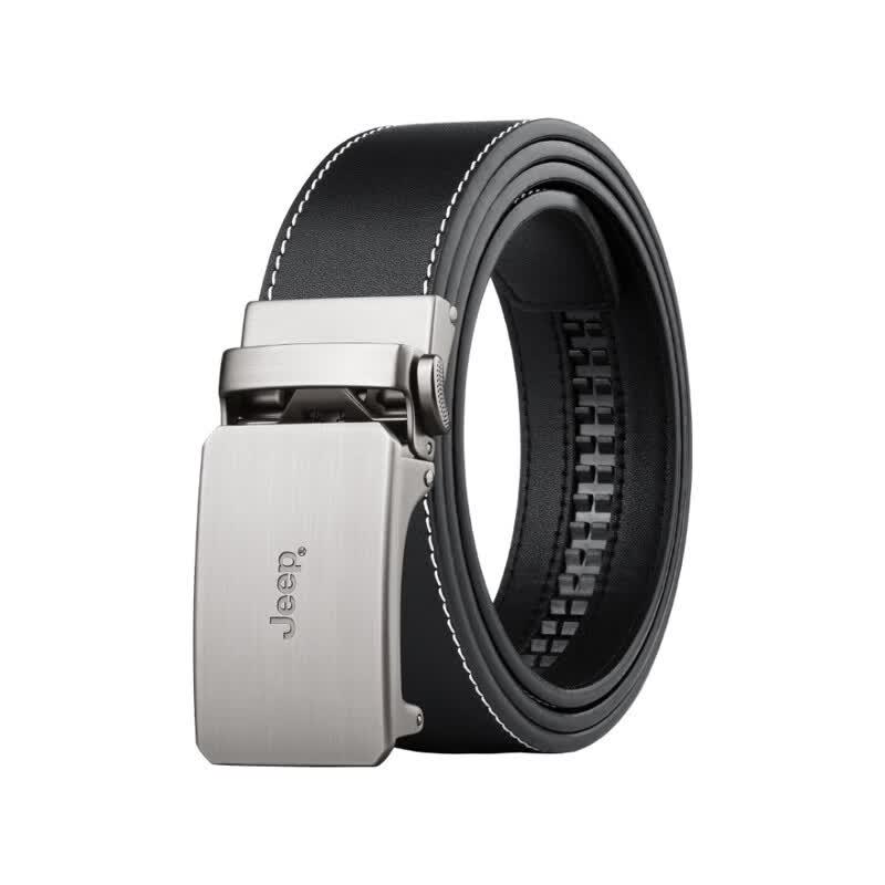JEEP Men s Genuine Leather Automatic Buckle Belt Adjustable 115-125cm