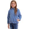 Unisex Kids Casual Long Sleeve Stand Collar Soft Plush Zipper Closure Pockets Side Outdoor Jacket
