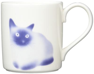 Siamese Cat Bone China Mug, Approx. 400cc, Collector's Mug, Microwave and Dishwasher Safe, 1 Piece, T97265A/N-140L