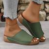 Chaussures d'été confortables pour femmes, pantoufles à talons compensés et tongs simples
