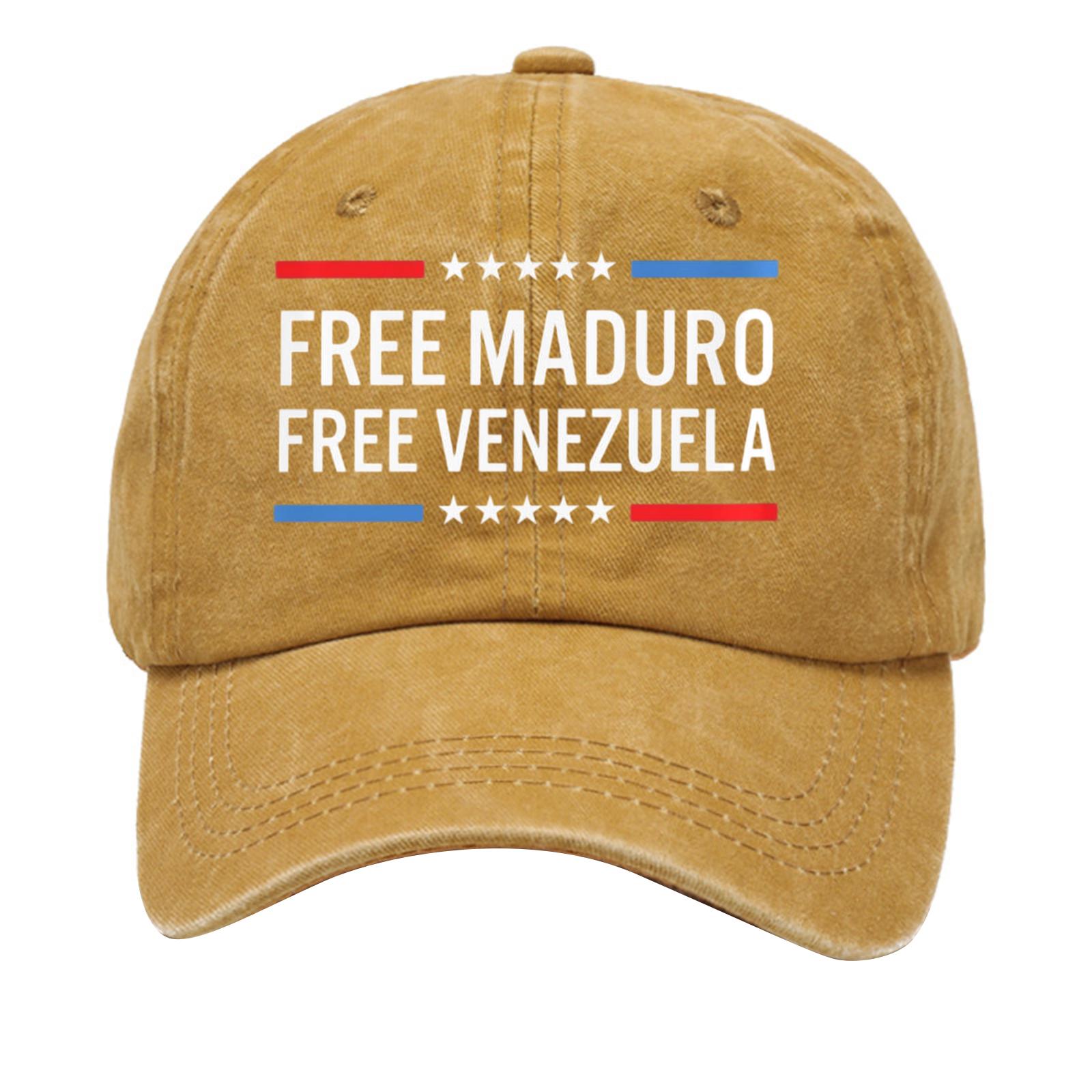 

Washed Cotton Baseball Cap With Printed Distressed Soft Top Denim Hat For Men, European And American Retro Hat one size жовтий