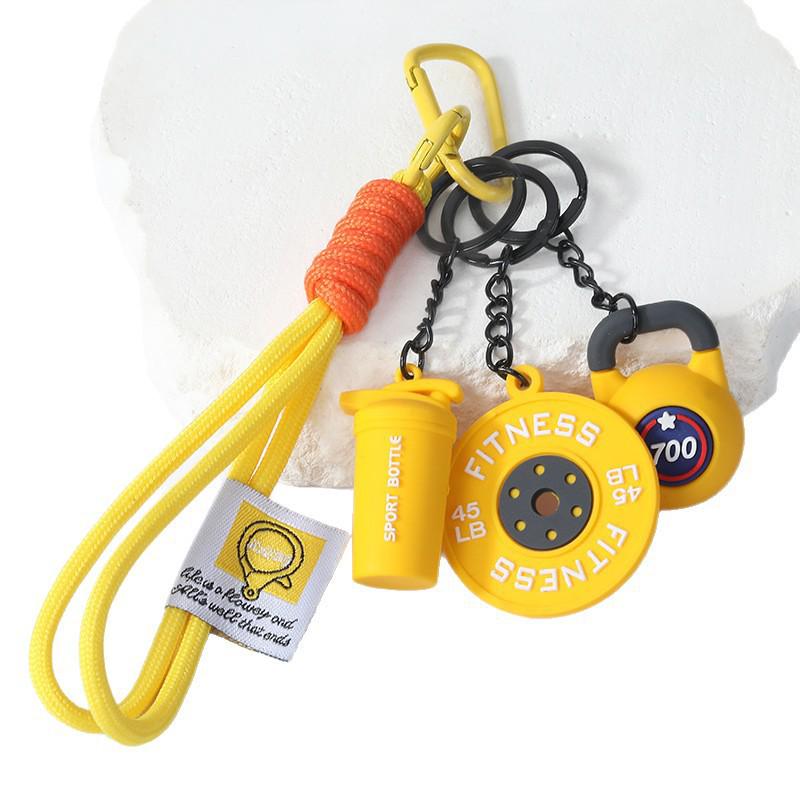 Creative DIY Mini Fitness Keychain: Detachable Dumbbell Pendant for Backpacks & Couples