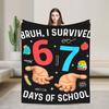 Dankbar für Sechs Sieben 6 7 Meme 67 Thanksgiving Truthahn Flanelldecken Winter Warm Weiche Überwurfdecke Schlafzimmer Bettüberwurf