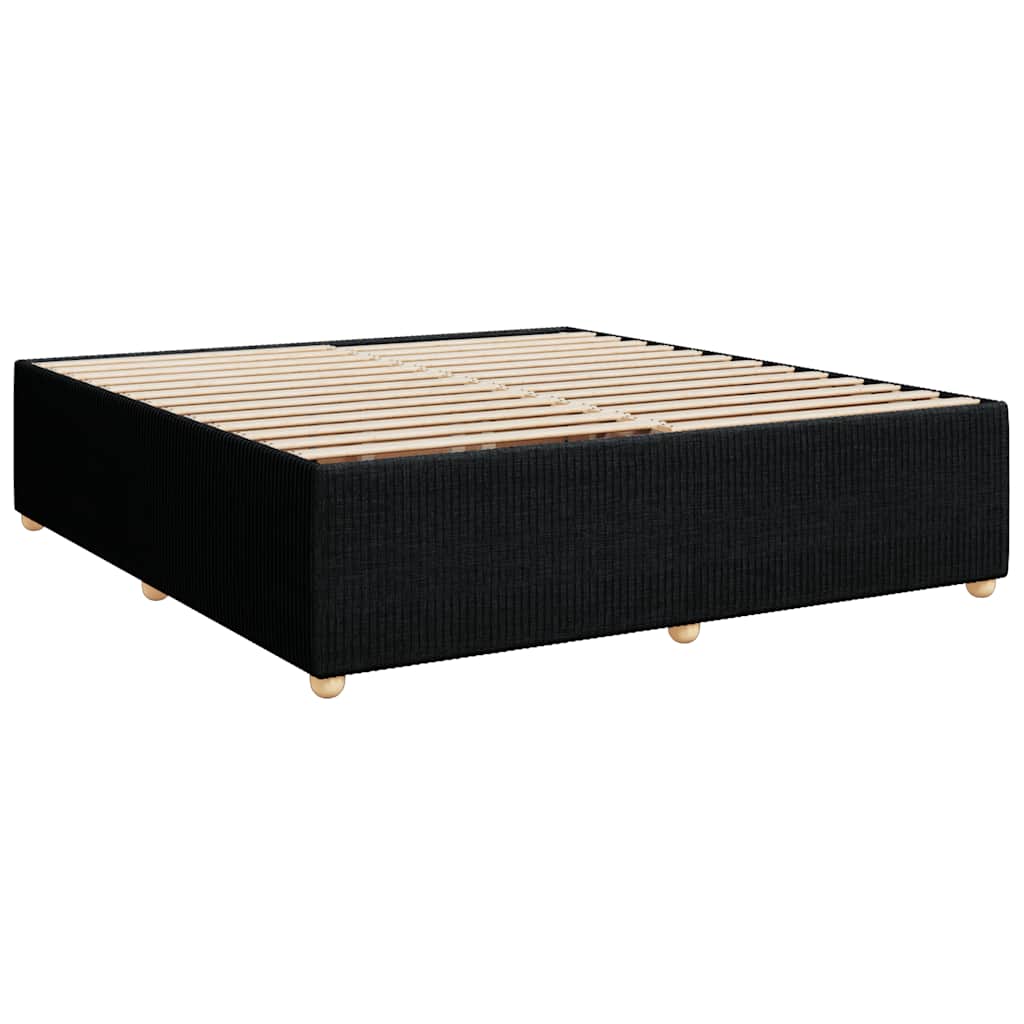 Box Spring Bed with Mattress Black 200x200 cm Fabric
