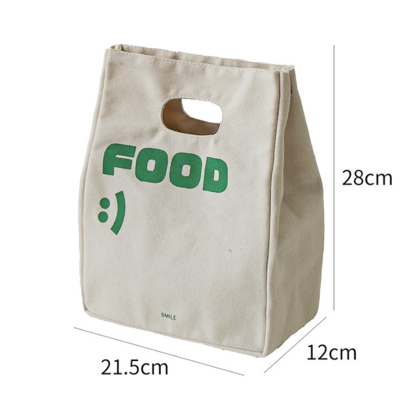 

1pcs Canvas Simple Lunch Handbag Meal Bag Office Worker Lunch Box Bags Insulation Bag Thick Aluminum Foil Preservation