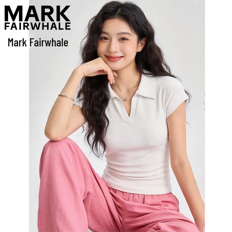 MARK FAIRWHALE Women s Polo Collar Short Sleeve T-Shirt S