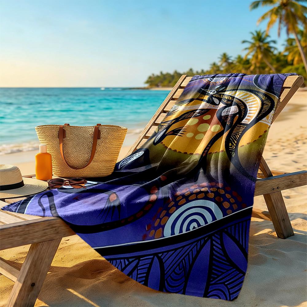 Australian Aboriginal Style Beach Towel High Absorbency & Quick-Dry Comfortable Lightweight