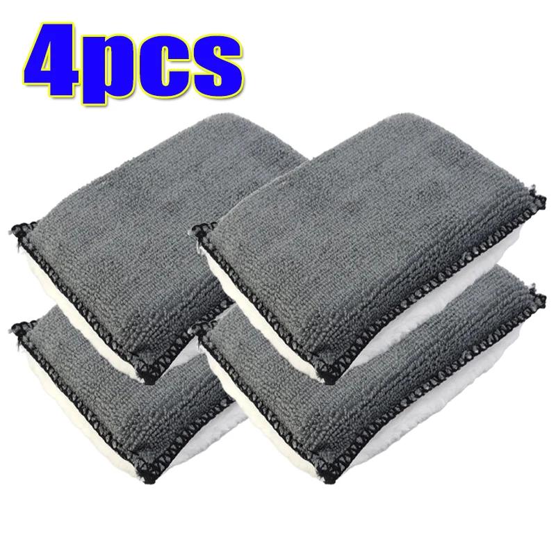 1/2/4/6PCS Soft Double Side Microfiber Scrubbing Sponge Car Leather Cleaning Microfiber Towel Wax Sponge Auto Detailing Tools