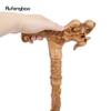 Yellow Dragon Wooden Single Joint Fashion Wood Stick Decorative Cospaly Cane Halloween Crutch Wand Crosier 90cm