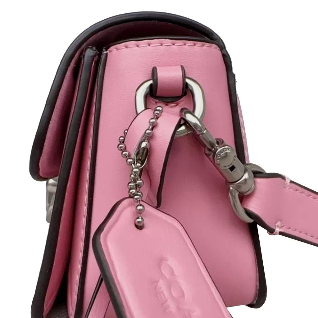 Coach Studio 19 Push Button Closure Leather Tote Shoulder Bag Women Bags Pink CJ250-LHVDT