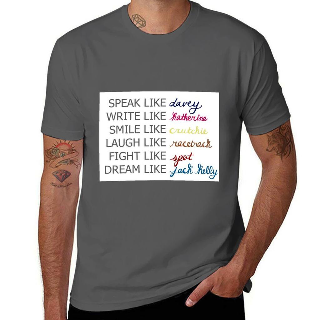 Newsies Speak Write Smile Laugh Fight Dream TShirt Casual Trendy Short Sleeve TShirt