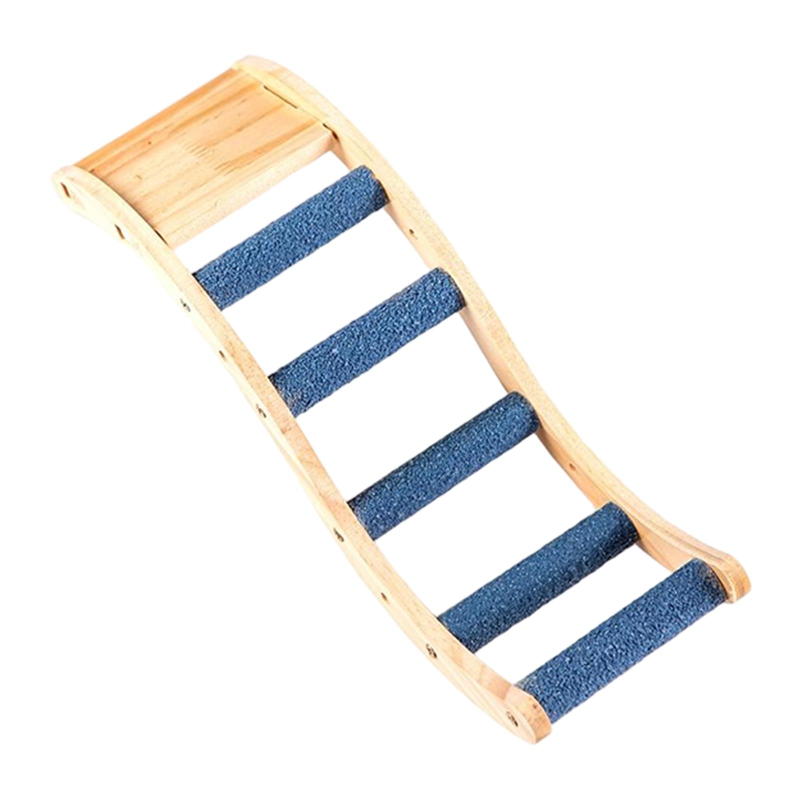 Wooden Bird Ladder Climbing Toy Parrot Perch Ladder for Small Birds Interactive Climbing and Chewing Activity Toy for Pet Birds one size синий
