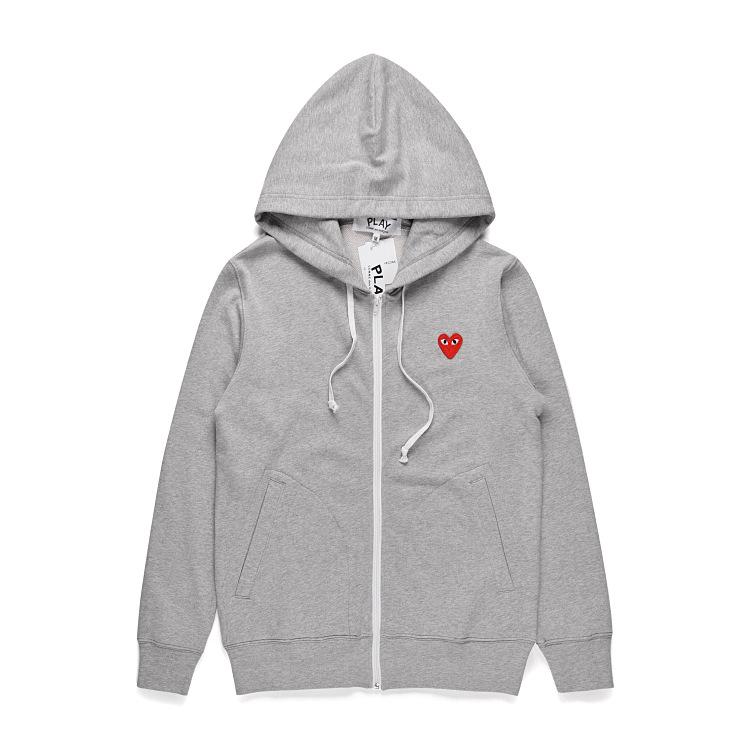 HEYPLAY Heart-Shaped Unisex Hooded Terry Sweatshirt - Japanese Trendy Red Classic S серый