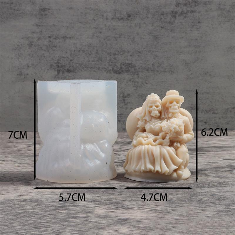 New Skull Series Silicone Candle Mold DIY Halloween Skull Sculpture Crafts Plaster Epoxy Resin Casting Tool Holiday Decor Gifts