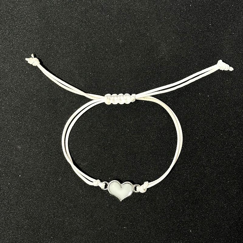 Светящийся браслет-узел удачи в форме сердца для пар белый