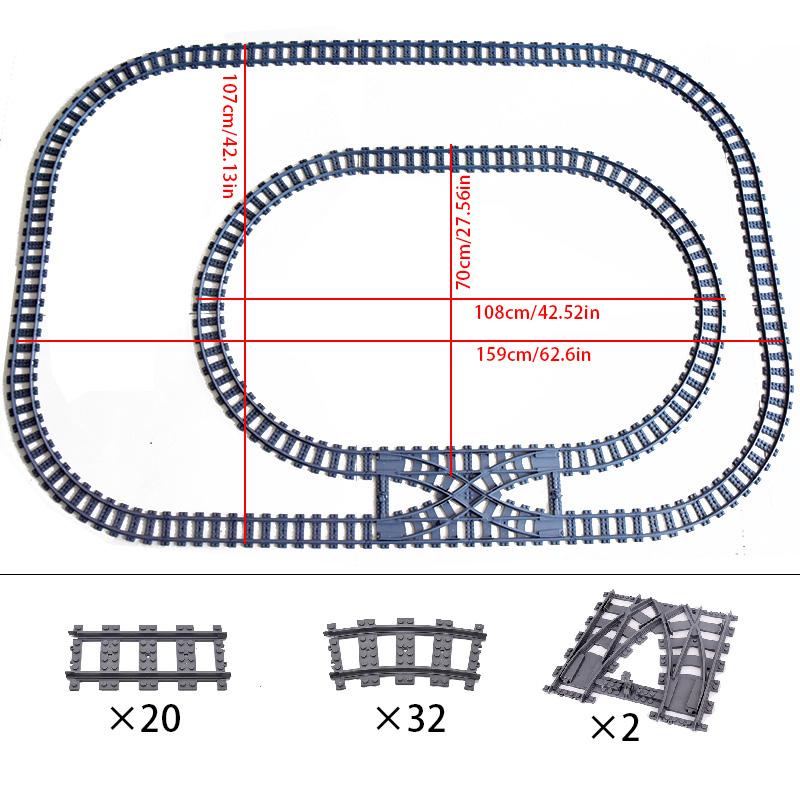 MOC Compatible With LEGO Train Track Combination Scene Building Blocks DIY Cross Track Railroad Flexible Bricks Toys Rail Car