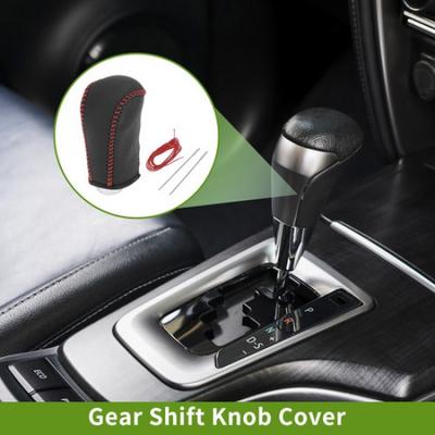 Car Gear Shift Knob Cover for Nissan Altima 2008-2012 Black Red Faux Leather
